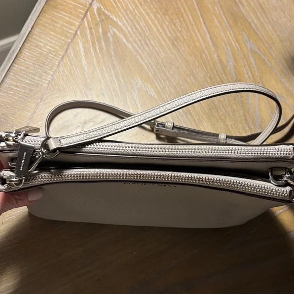 Michael Kors taupe/light gray Leather Crossbody Bag - Picture 5 of 7